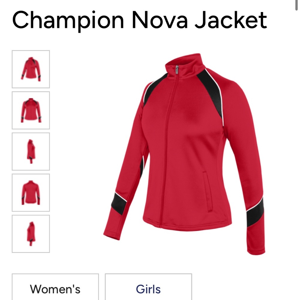 Champion Red Bomber Jacket with Athletic Design